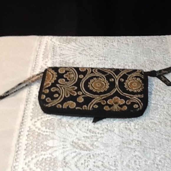 Vera Bradley Handbags - Vera  Bradley black and brown floral paisley wallet wristlet